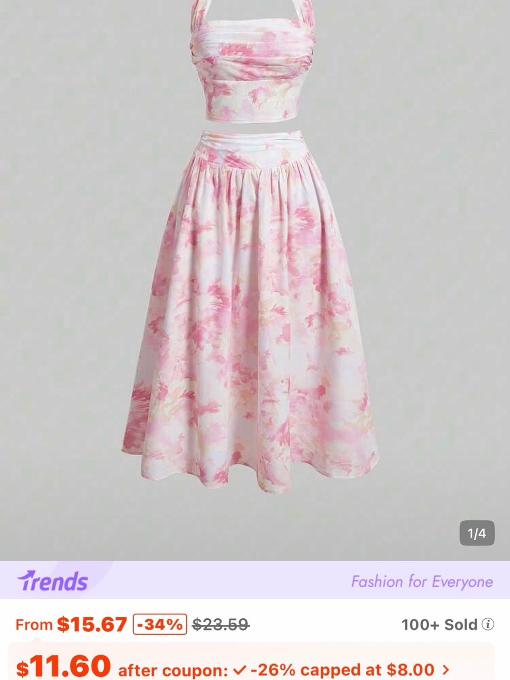 SHEIN Pink Floral Midi Skirt - Feminine Gathered Waist